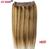 16 "-28" One Piece Set 160g 100% Brazilian Remy Clip-In Human Hair Extensions 5 Clips Natural Rak