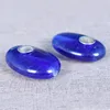 Piezas de juguete de palma de tubo de cristal ovalado de piedra de fusión azul venta directa de la fábrica de Donghai