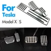 Bilbromspedalöverdrag för Tesla Model S X rostfritt stål Gasfot vila pedal Modifierade kuddar Mattor Täck Styling Auto Accessories5056260