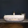 Porzellan ovale Badezimmer-Arbeitsplatte, Keramik-Badezimmerwaschbecken, chinesisches Waschbecken, Badezimmerwaschbecken weiß