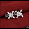Jewelryearrings Geometric Earrings Sier Plating Girls Ear Jewelry Rhinestone Wedding Stud Brincos Ps0015 Drop Delivery 2021 Fl7C8