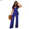 Jumpseau pour femmes Rompers Lemon Gina 2021 Femmes Spaghetti Sangle V-Col V Taille Haute Ceintures Droite Longue Combinaison 7 Couleurs Romper Sexy Plays