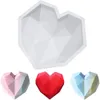 Silikolove 3D 다이아몬드 사랑 심장 모양 실리콘 금형 굽기 스폰지 시폰 무스 디저트 케이크 식품 학년