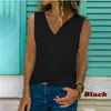 Women White Tank Tops Casual V Neck Patchwork Sleeveless T-shirt Woman Pullover Vest Plus Size Streetwear Basic 210522