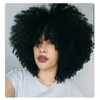 Saç Kadın Yumuşak Afro Kinky Kıvırcık Saç Doğal Peruk Makinesi Peruk Afrika Americal Moğol Remy Siyah