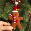 Gingerbread Man Christmas Pendant Decoration Cookie Doll Plush Santa Tree Widget Ornaments Xmas Supplies YFA3049