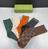 Meias de Algodão de Luxo Meias Hosiery Estações Respirável Designer Socks Presente de Natal para Homens Mulheres Sock Sock