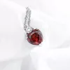 Kvinnor hänge halsband koppar silver kedjor röd diamant kärlek hjärta halsband kvinna födelsedag bröllop mode smycken
