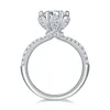 BOEYCJR 925 bloemknop 1.5CT / 2CT / 3CT F Color Moissanite VVS Engagement Bruiloft Diamond Ring National Certificaat voor Vrouwen