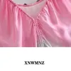 Kvinnor Tie-Dye Print Dress Vestido samlad v-hals Double Thin Straps Fram Slit Midi Sommar Kvinna Midi Dres 210520