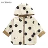 Mudkingdom Girls Trench Coots Cuteka Gloy Dots с длинным рукавом с капюшоном пальто мода детская одежда 210615