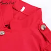 Bureau Femmes Long Manteau Global Mode Simple Boutonnage Hiver Slim Veste Solide Femelle Rouge Noir Bottons Manches Vêtements D'extérieur G2055 211122