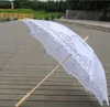2021 새로운 68cm 긴 손수 핸드 메이드 아트 웨딩 가리비 가장자리 자수 순수한 면화 레이스 웨딩 우산 파라솔 로맨틱 빠른 배송