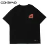 T-shirts Hip Hop Harajuku hommes été planète fusée imprimer à manches courtes coton t-shirts décontracté Streetwear T-Shirts hauts 210602