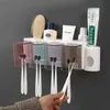 Multifunction Bathroom Acessórios Armazenamento Toothbrush Holder Save Space Health Durable Fácil de limpar Dentífrico de dentes em casa Dispensador 210709