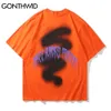 T-tröjor Streetwear hip hop graffiti affischtryck tshirts hajuku punk rock gothic casual bomull tees män mode toppar 210602