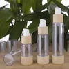 20ml 30ml 50ml 80ml 100ml 120ml bambuflaskor tomma plastkosmetiska provbehållare Emulsionslotion Vakuumluftfria pumpflaskor 100st / set