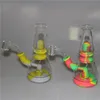 Silikon Bongs Nargile Shisha Dab Rigs Borular ile 14mm Cam Kase Kuvars Banger Mini Bong Küçük Su Borusu Kül Alıcı