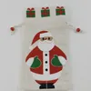 Sacchetto regalo di Natale Tasche con coulisse in lino 13 * 23 cm Fiocco di neve di cartone animato Borsa per caramelle di Halloween Tasca con coulisse in tela