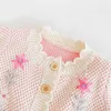 Autumn 0-3Y Baby Boys Girls Hand Embroidery Coats Kids Sweet Knitted Coat Toddler Winter Clothes 210417