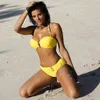 Brasilianska Biquinis Kvinnor Sexiga Push Up Badkläder Ring Design Beach Swim Wear Bandeau Straplbikini Set Maillot de Bain de x0522