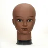 Ruilong Bald Maronquin with Stand Holder Cosmetology Practice Training African Manikin Head To Hair Tyling Bows Making 211013