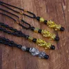 Hänge halsband pixiu tur för kvinnor män sten pärlkedja vintage maskot kinesiska fengshui halsband mode smycken gåvor