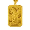 Running Horse Design Pendant Chain Necklace Women Men Jewelry 18k Yellow Gold Filled Classic Gift