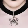 Chaînes noir velours araignée crâne colliers pour femmes femme gothique Punk Style Hip Hop Harajuku collier ras du cou cadeau fête bijoux