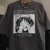 2020ファッション薄い偽のツーピースアニメ長袖TシャツストリートウェアKPOPカップル服ヒップホップワンピースプリントトップスオスY0322