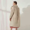 Wixra damska faux skóra długie płaszcze femme kieszenie miękkie futro norek kobiety modny styl ulicy luźne krótkie znosić zima 211204