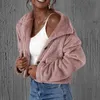 Automne et hiver femme veste chaude mode épaisse veste rose femme fausse fourrure peluche vestes chaudes manteaux de rue 210514