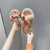 유행과 사랑스러운 만화 봉제 슬리퍼 여성 실내 가을 따뜻한 소프트 솔 방지 슬립 탈취제 크로스 신발