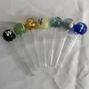 Wholesale Heady Glass Pipes Table Tennis Smoking Pipe Spoon Dab Oil Burner 7 Colors Hand Pipe SW70