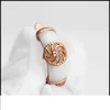 패션 18K 고급 골드 귀걸이 매달려 샹들리에 CZ 쥬얼리 매력 흰색 멋진 세라믹 스터드 귀걸이 기하학적 소용돌이 네트워크