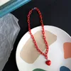 Cool Hiphop Harajuku serce wisiorka akrylowy Naszyjnik Słodki makaroniki Love Chokers for Women Collier Spersonalizowany klejnot imprezowy klejnot