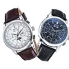 ساعة Wristwatches أعلى العلامة التجارية 42 مم ديبرت ميكانيكية القمر المرحلة البيضاء للفضة