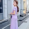 Summer Violet Sexy Club Dress Square Collar High Waist Puff Sleeve Temperament Elegant Party Women 210603