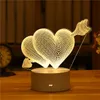 2022 Regalo di San Valentino 3D Love Lamp Acrilico Orso Rosa LED Night Light Regalo di compleanno per bambini Coniglio Pasqua Deco Decorazione di nozze Regalo di Natale