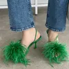 Sandalen 2022 Frühling Sommer Candy Farbe Feder Runde Zehe Außerhalb Schuhe Knöchelriemen Dünne Hohe Ferse