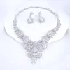 Earrings & Necklace FASHION Romantic Retro BLUE CRYSTAL CZ Zircon Earring Wedding Bride Banquet Formal Dress Jewelry Set