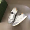 2021SS Top Kwaliteit Casual schoenen Luxe designer Sneaker echt lederen gaas Pointed Toe Race Runner buiten zijn maat38-45 MKJL0001