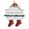 Resin Personalized Stocking Socks Family Of 2 3 4 5 6 7 8 Christmas Tree Ornament Creative Decorations Pendants w-00915