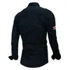 Shirts Men Cotton Casual Slim Fit Fashion Long Sleeve Military Safari Style Cargo Work Man Clothing Plus Size 3XL 210721