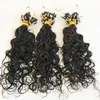 Malaysian Wavy Human Hairs Extensions Loop Micro Ring Hair Extension 100 Strands Natural Color 1g/s