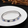 Luxury Brand Women Ladies Wedding Cuff Bangles Fashion Jewelry 6mm Unique Colorful Crystal Charm Bracelet Femme Q0719