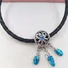 925 Sterling Silver Valentines Day Jewelry Femmes Pandora Blue Dreamcatcher Designer Charms Chain Diy Crystal Bracelet Making Kit for Girls Bead Bangle 799341C01