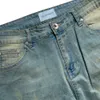 Lalapanty Men Slim Fit Ripped Jeans Hi-Street Mens Distressed Denim Joggers Knähål Tvättade förstörda byxor