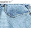 Summer Fashion Mesh Clothing Light Blue Denim Washed Pockets Zippers Shorts Female Bottoms Chic Loose Short 210604