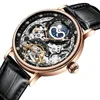 Kinyed Mechaniczny Automatyczny Watch Mężczyźni Tourbillon Zegarek Sporty Zegar Mechanizm Samoobsing Zegarki Przypadkowy Księżyc Horloge Mężczyzna